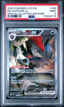 N'S Zoroark Ex 2025 Pokemon Jtg En-Journey Together #185 Illustration Rare PSA 9 - Image 1