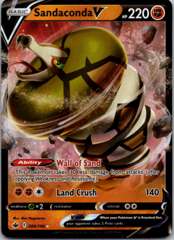 Sandaconda V 089/198 SWSH06: Chilling Reign Pokemon NM Holo - Image 1