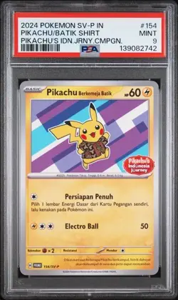 Pokemon Pikachu 154/SV-p Batik Promo Indonasian PSA 9 - Image 1