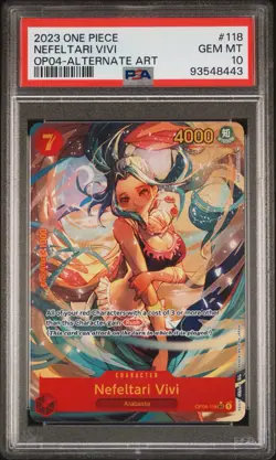 One Piece Nefeltari Vivi OP04-118 Kingdoms of Intrigue ALTERNATE English PSA 10 - Image 1