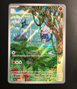 Meditite - 153/142 - Stellar Crown Illustration Rare Pokemon Card - NM - Image 1