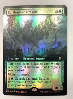 MTG Earthquake Dragon *EXTENDED ART FOIL* CLB Baldur's Gate 588 LP - NM - Image 1