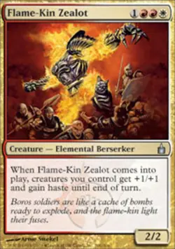 4x MTG Flame-Kin Zealot - Foil, Light Play, English Ravnica: City of Guilds - Image 1