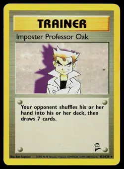 Pokemon Card Base Set 2 Imposter Professor Oak 102/130 Rare - Image 1