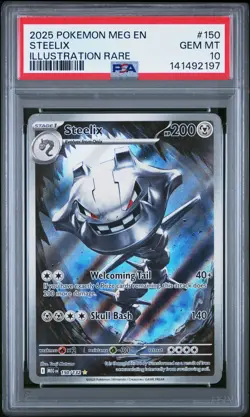 2025 POKEMON MEG EN-MEGA EVOLUTION ILLUSTRATION RARE #150 STEELIX PSA 10 - Image 1