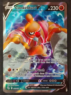 Conkeldurr V (Full Art) 073/078 Pokemon GO Holo Rare, Pokemon 2022 •NM - Image 1