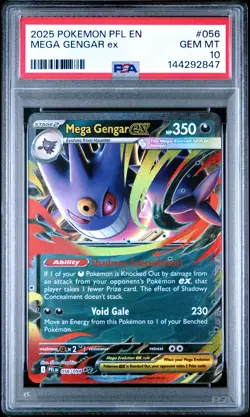 2025 POKEMON PFL EN-PHANTASMAL FLAMES #056 MEGA GENGAR EX PSA 10 - Image 1