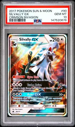 2017 Pokemon Sun Moon FA Crimson Invasion Silvally GX Foil #90 PSA 10 Low Pop - Image 1