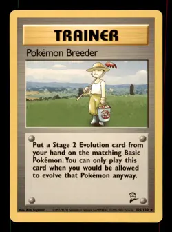 Pokemon Breeder 105/130 Rare Base Set 2 Pokemon Moderately Played - Image 1