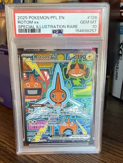 2025 POKEMON PFL EN-PHANTASMAL FLAMES SPECIAL ILLUSTRATION RARE ROTOM EX PSA 10 - Image 1