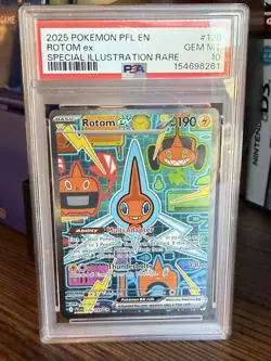 2025 POKEMON PFL EN-PHANTASMAL FLAMES SPECIAL ILLUSTRATION RARE ROTOM EX PSA 10 - Image 3