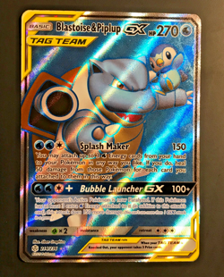 Blastoise & Piplup Tag Team GX - 214/236 - Full Art Ultra Rare Pokemon - LP - Image 1