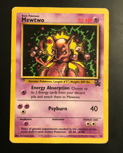 Pokemon TCG | Mewtwo #14 | WOTC Black Star Promo | DMG - Image 1