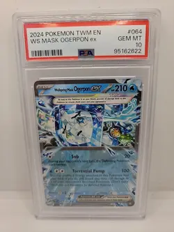 2024 Pokemon TWM En Wellspring Mask Ogerpon Ex #064 PSA 10 Gem Mint - Image 1