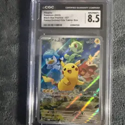 Pikachu 027 Black Star Promo - Pokemon TCG SVP Paldea Evolved ETB CGC 8.5 - Image 1