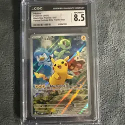Pikachu 027 Black Star Promo - Pokemon TCG SVP Paldea Evolved ETB CGC 8.5 - Image 2