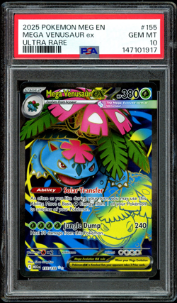 2025 POKEMON MEG EN-MEGA EVOLUTION ULTRA RARE #155 MEGA VENUSAUR EX PSA 10 - Image 1