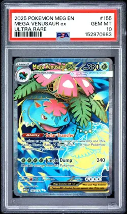 2025 Pokemon Mega Venusaur ex #155 PSA 10 GEM MINT Ultra Rare - Image 1