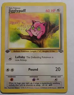 Pokemon TCG Jigglypuff Jungle 54/64 Regular 1st Edition Common - Image 1