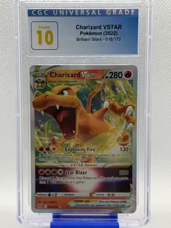 The Pokemon Company 2022 Charizard VSTAR 018/172 Brilliant Stars Holo CGC 10 - Image 1