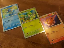 Pokemon 151 Poster Promos Bulbasaur SVP 046 Charmander SVP 047 Squirtle SVP 048 - Image 1