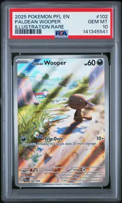 2025 POKEMON PFL EN-PHANTASMAL FLAMES ILLUSTRATION RARE PALDEAN WOOPER PSA 10 - Image 1