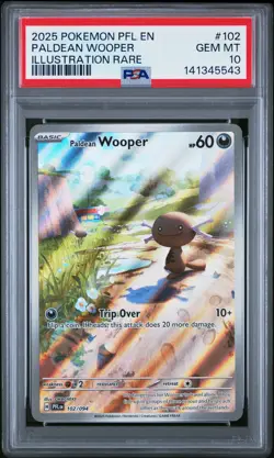 2025 POKEMON PFL EN-PHANTASMAL FLAMES ILLUSTRATION RARE PALDEAN WOOPER PSA 10 - Image 1