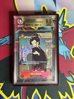 2022 ONE PIECE PROMOS ENGLISH VERSION 1ST ANNIVERSARY SET NICO ROBIN P BGS 9.5 - Image 1