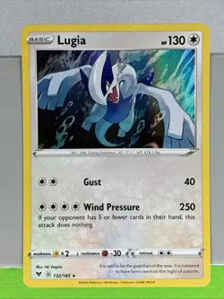 Pokemon TCG Lugia Holo Rare Card 132/185 Vivid Voltage - Image 1