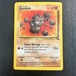 Geodude - Fossil 47/62 Unlimited Vintage Pokemon Card LP - Image 1