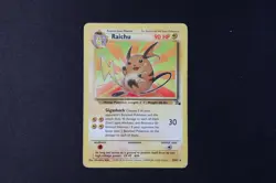 Raichu 29/62 Non Holo Rare Pokemon TCG Card Vintage Fossil 1999 Heavy Play - Image 1