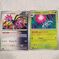 Pokemon TCG Temporal Forces 2-Card Lot Iron Jugulis 139/162 Rabsca 24/162 - Image 1