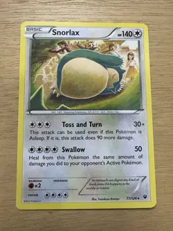 Snorlax 77/124 Rare Fates Collide Pokemon Lightly Played - Image 1