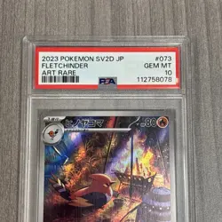 2023 Pokemon Fletchinder 073/071 AR sv2D Clay Burst Korean Art Rare PSA 10 GEM - Image 3