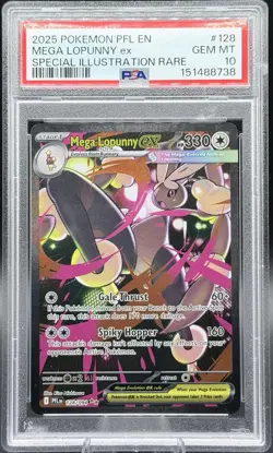 PSA 10 Mega Lopunny ex 128/094 SIR Phantasmal Flames 2025 Pokemon English - Image 1