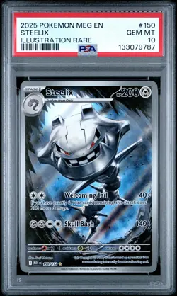 2025 POKEMON MEG EN-MEGA EVOLUTION ILLUSTRATION RARE #150 STEELIX PSA 10 - Image 1