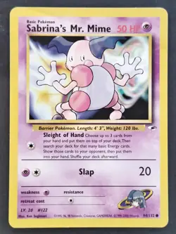 Sabrina's Mr. Mime 094/132 Gym Heroes Regular, Vintage ✰ WOTC Pokemon 2000 •LP - Image 1