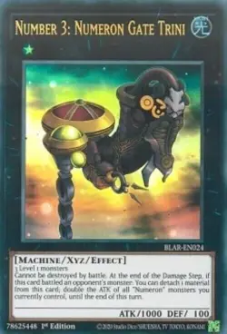 Yugioh Number 3: Numeron Gate Trini BLAR-EN024 Ultra Rare 1st Edition - Image 1