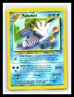 💥 Poliwhirl 44/75 Uncommon Pokemon Neo Discovery Unlimited WOTC 2001 - Image 1