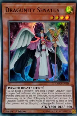 CYHO-EN016 DRAGUNITY SENATUS SUPER RARE 1ST EDITION YuGiOh CARD - Image 1