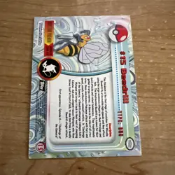 Beedrill Non-Foil Topps Pokemon Card #15 TV Animation Series 1 LP - Image 2