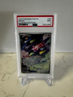 Minior 201/182 Pokemon TCG Paradox Rift Illustration Rare Card PSA 9 - Image 1