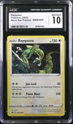 Pokemon Rayquaza SWSH029 Cosmos Holo Black Star Promo CGC 10 GEM MINT - Image 1