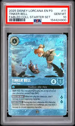 2025 DISNEY LORCANA EN P3-PROMO #11 TINKER BELL - GIANT FAIRY PSA 10 - Image 1