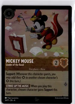 Disney Lorcana Mickey Mouse Leader of the Band Promo Card 34/P1 Trading Card - Image 1