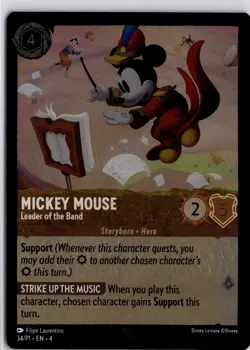 Disney Lorcana Mickey Mouse Leader of the Band Promo Card 34/P1 Trading Card - Image 3