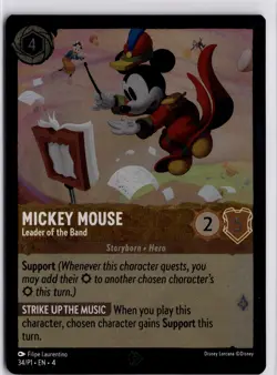 Disney Lorcana Mickey Mouse Leader of the Band Promo Card 34/P1 Trading Card - Image 3