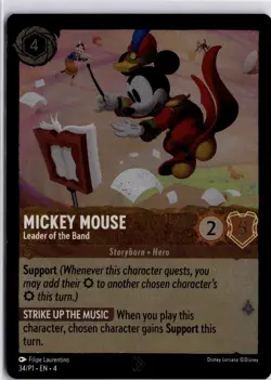 Disney Lorcana Mickey Mouse Leader of the Band Promo Card 34/P1 Trading Card - Image 3