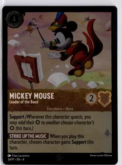 Disney Lorcana Mickey Mouse Leader of the Band Promo Card 34/P1 Trading Card - Image 1
