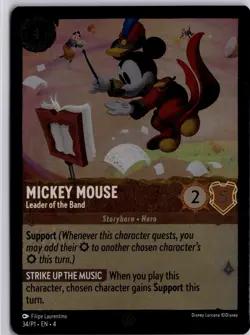 Disney Lorcana Mickey Mouse Leader of the Band Promo Card 34/P1 Trading Card - Image 5